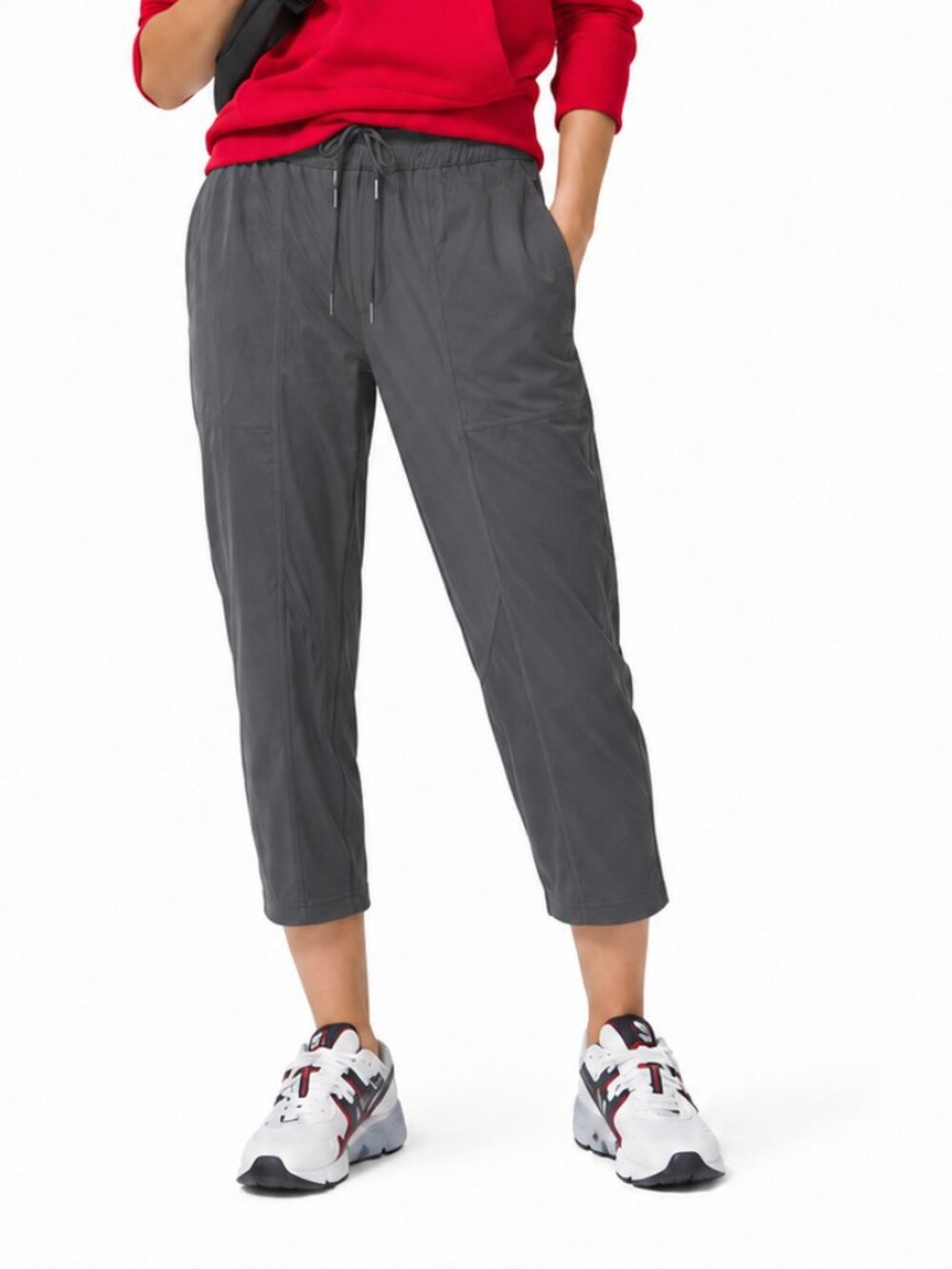 LULULEMON Dance Studio High Rise 24.5" Cropped Pants Grey Sz 12 Swift Yoga Gym